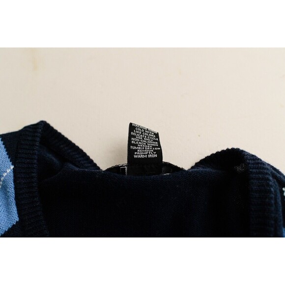 Carol Little S Blue argyle sweater academia preppy Eclectic Grandpa button up - Picture 4 of 6